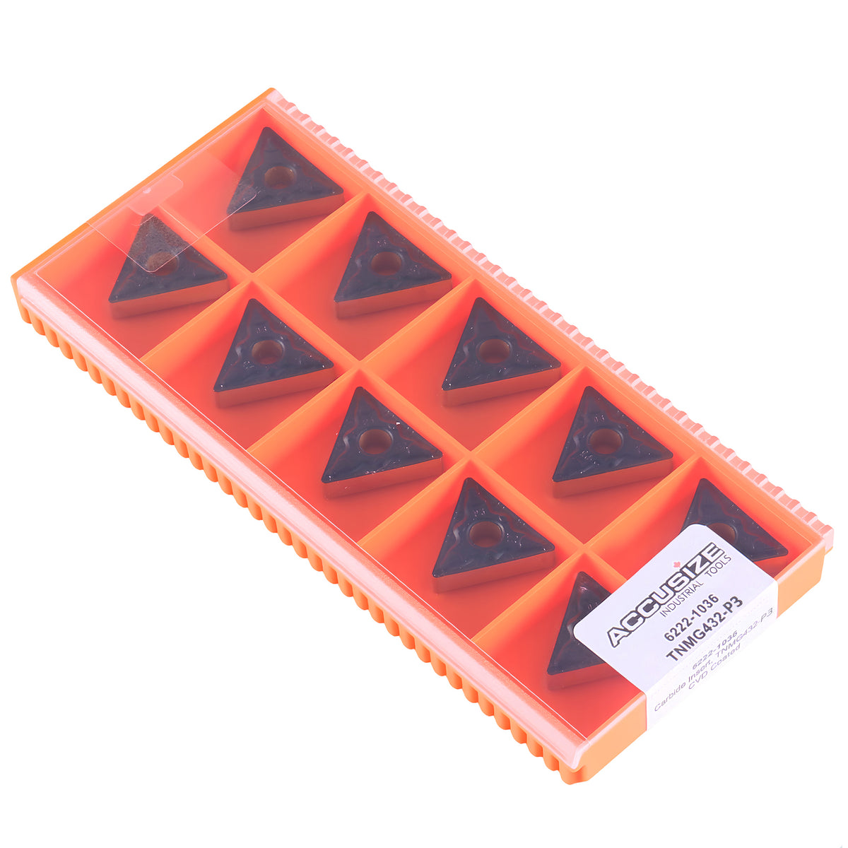 6222-1036 Tools Carbide Inserts, TNMG432 CVD Coating, Pack of 10