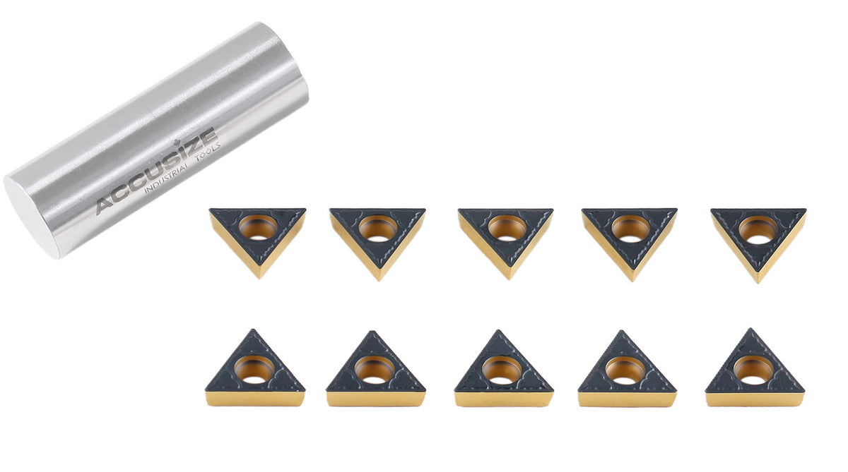 TCMT32.51 Cvd Coated Carbide Inserts, Black and Yellow, 10 Pcs/Box, 6224-1034