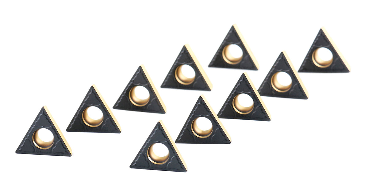 TCMT32.51 Cvd Coated Carbide Inserts, Black and Yellow, 10 Pcs/Box, 6224-1034