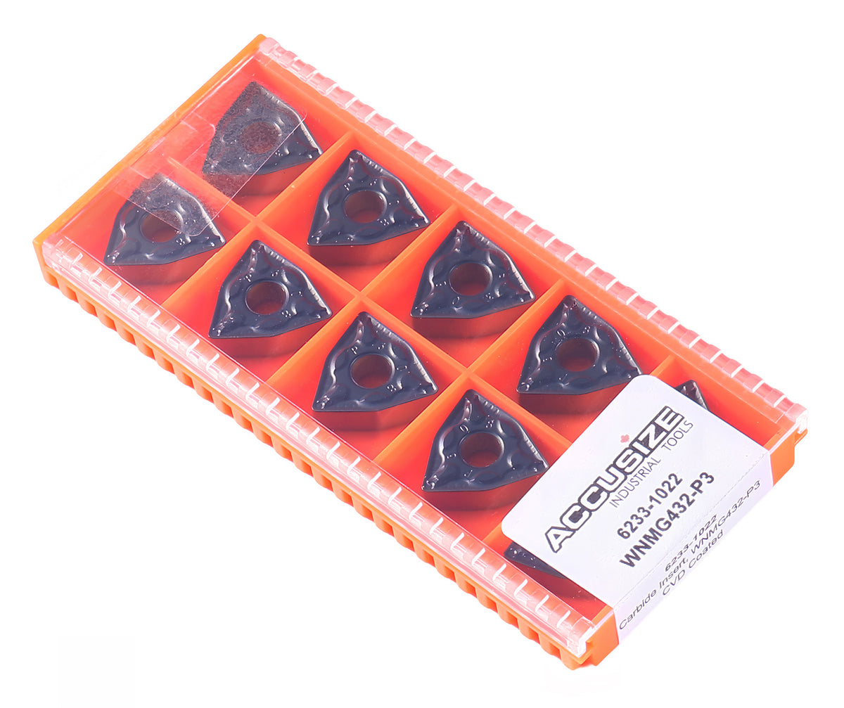 Wnmg432 Carbide Inserts Cvd Coating, Black/Yellow, 6233-1022