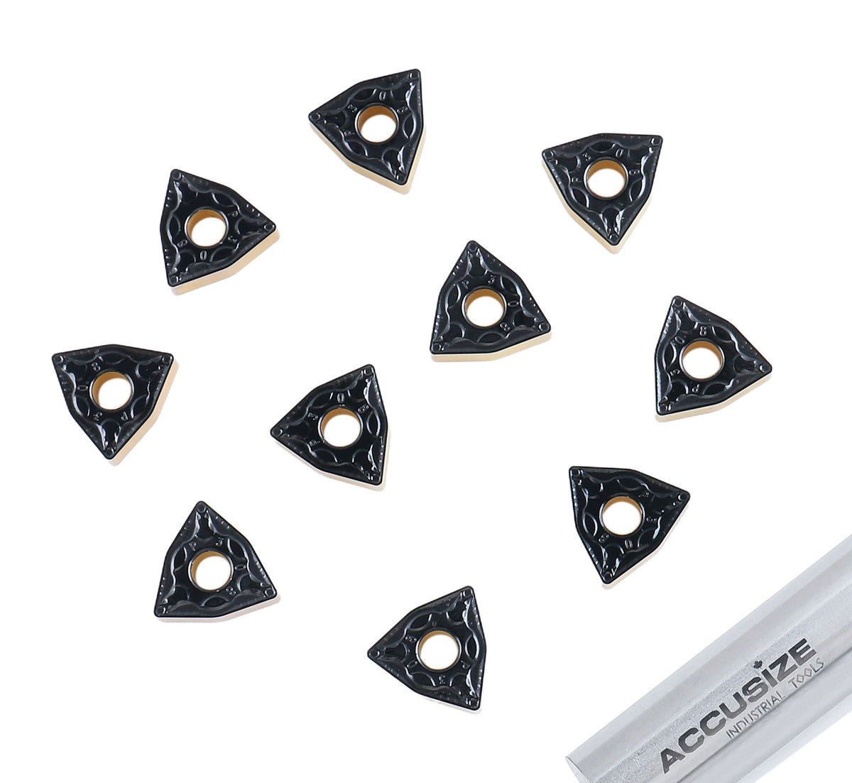 Wnmg432 Carbide Inserts Cvd Coating, Black/Yellow, 6233-1022