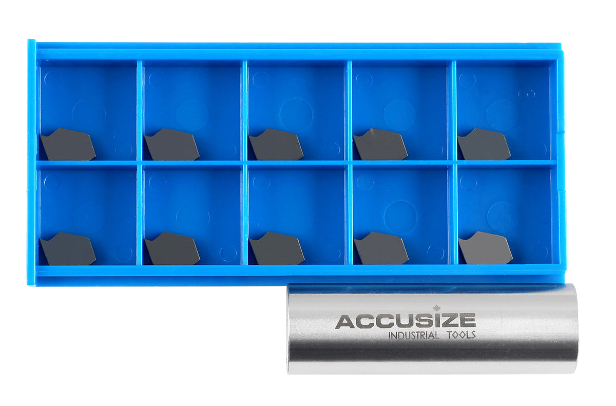 Self-Lock Carbide Cut-off GTN Carbide Inserts, 0 Degree Angle, for Cutting Steel, Aluminum or Stainless Steel 10Pcs/Set