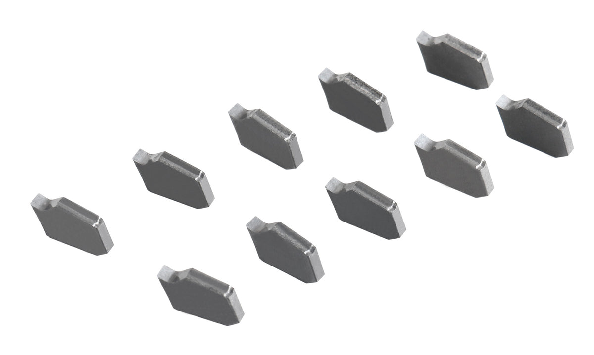 Self-Lock Carbide Cut-off GTN Carbide Inserts, 0 Degree Angle, for Cutting Steel, Aluminum or Stainless Steel 10Pcs/Set