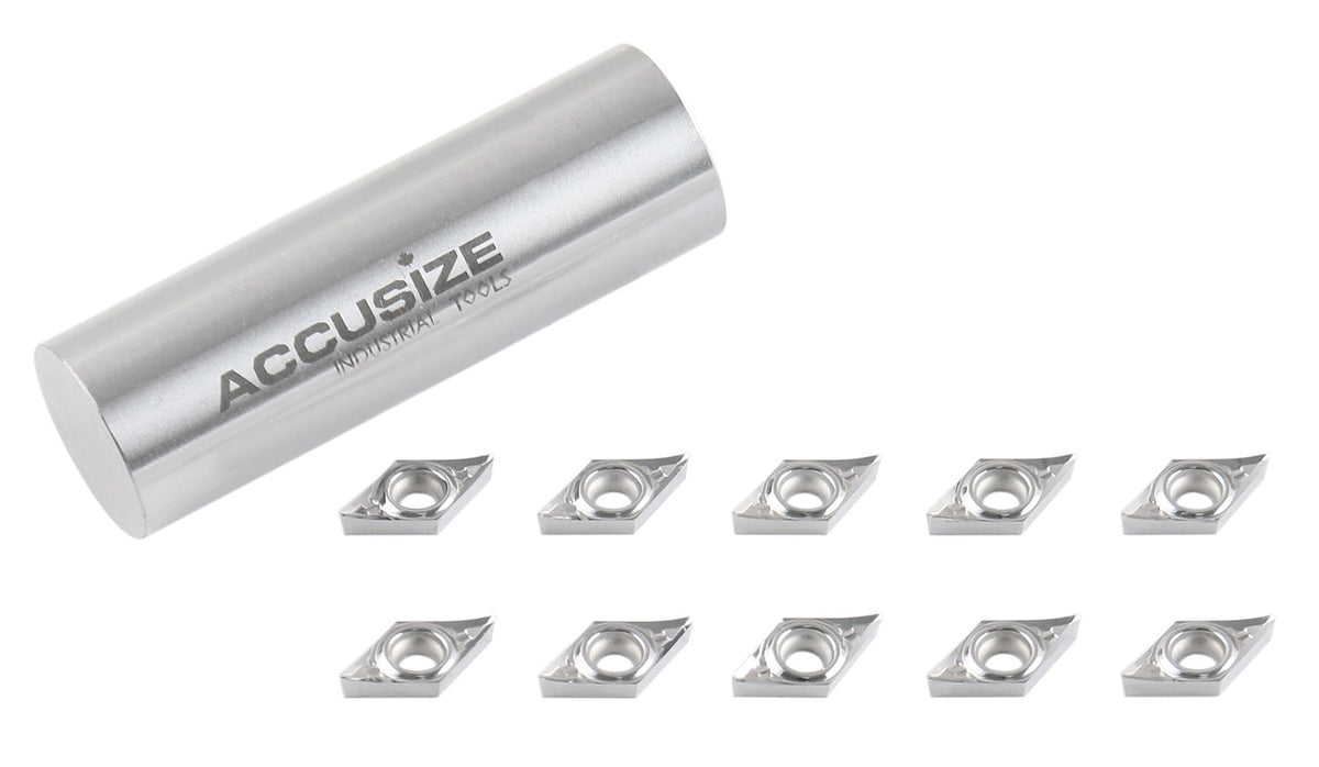 DCGT Carbide Inserts uncoated, cutting Aluminum, 10 Pcs/Box