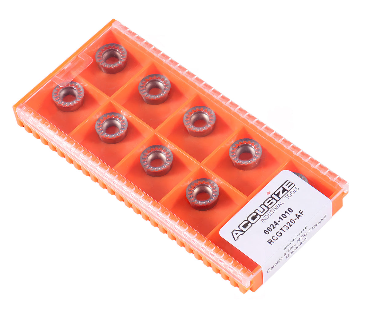 Accusize Industrial Tools RCGT320-AF Carbide Inserts, 10 Pcs, Cutting Aluminum, 6624-1010x10