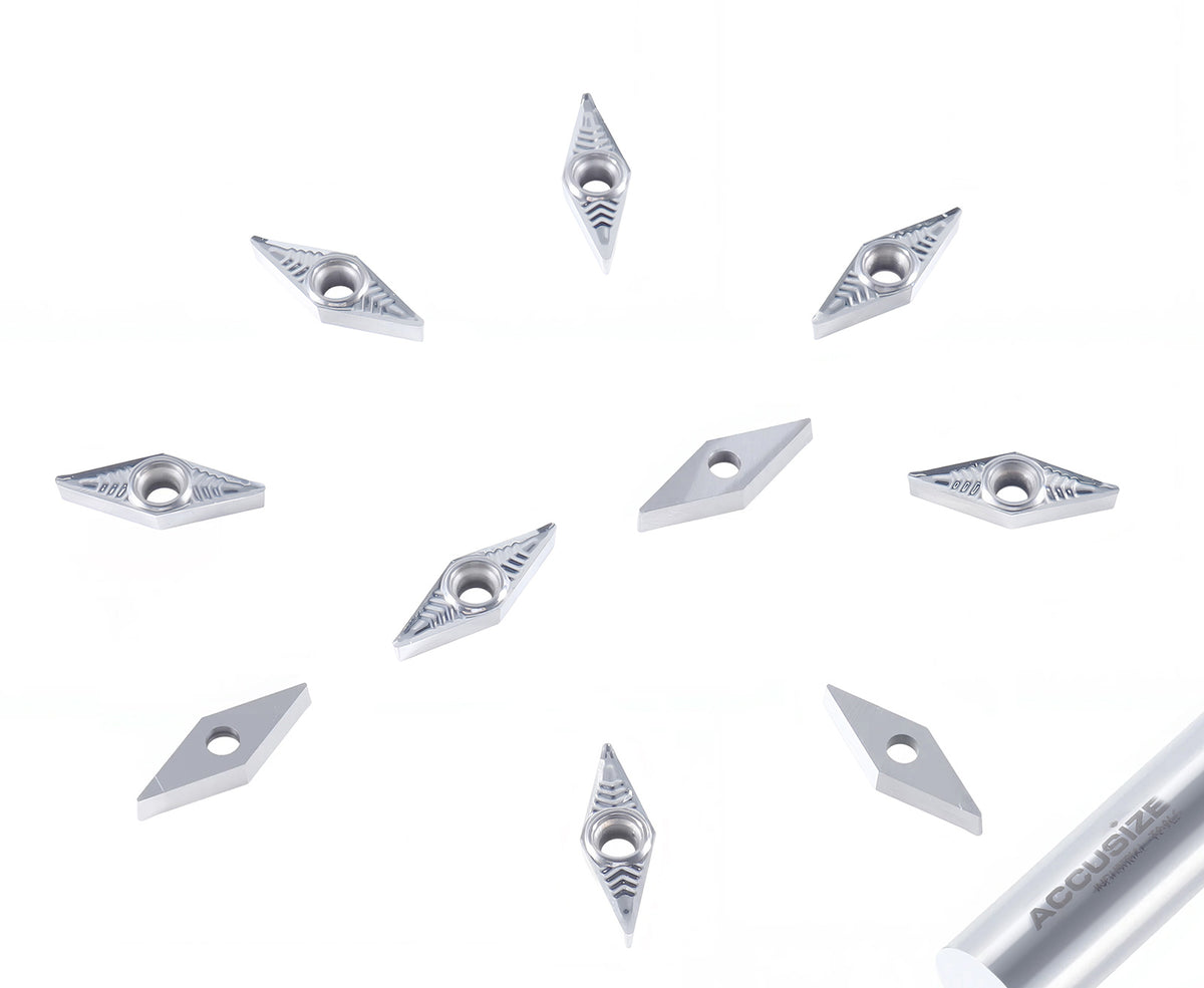 VBGT Carbide Inserts, for Cutting Aluminum, 10 Pcs/Set