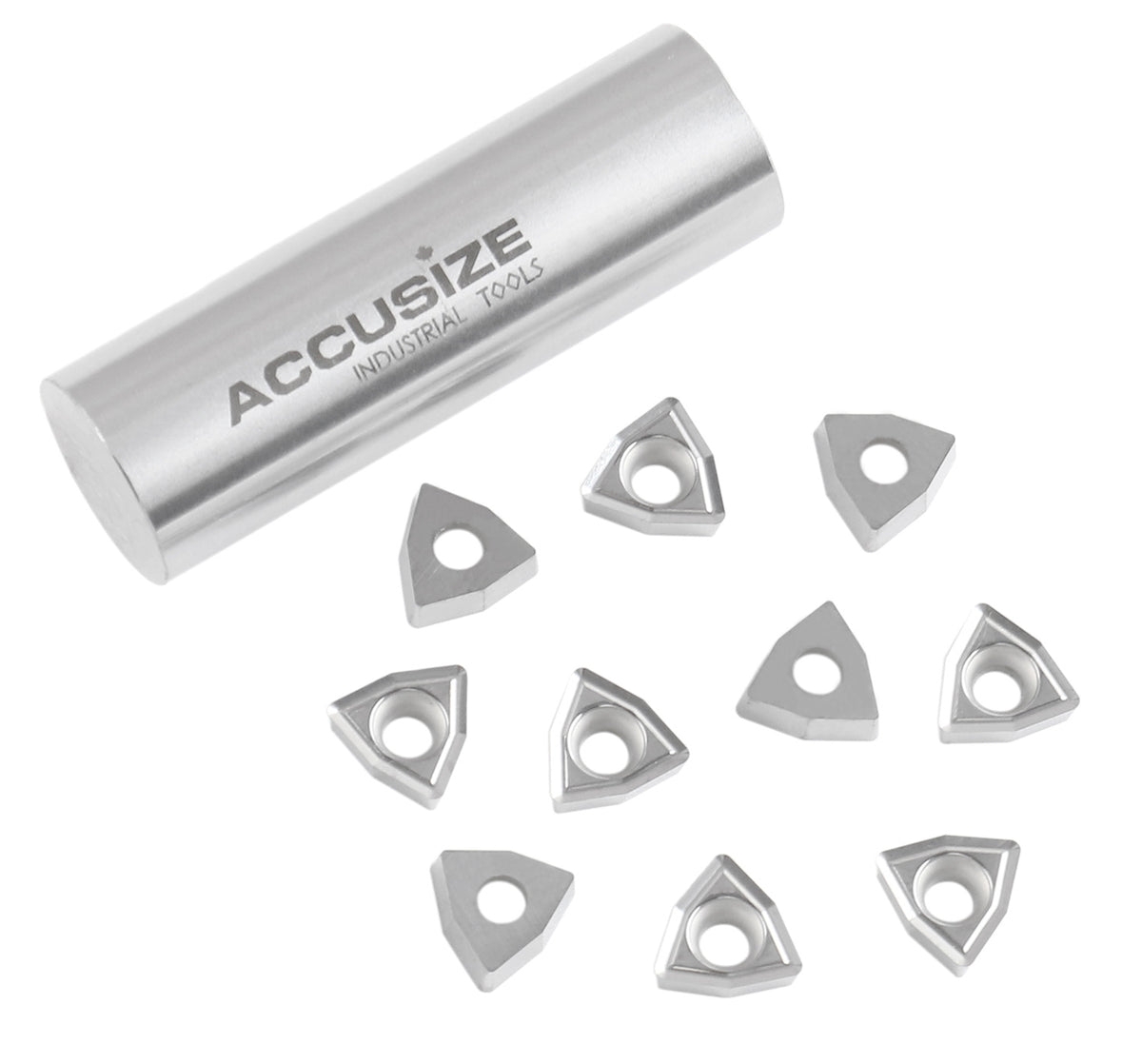 WCGT Inserts, Uncoated, Carbide, for Cutting Aluminum, 10 Pcs/Set