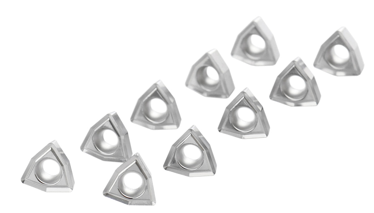 WCGT Inserts, Uncoated, Carbide, for Cutting Aluminum, 10 Pcs/Set