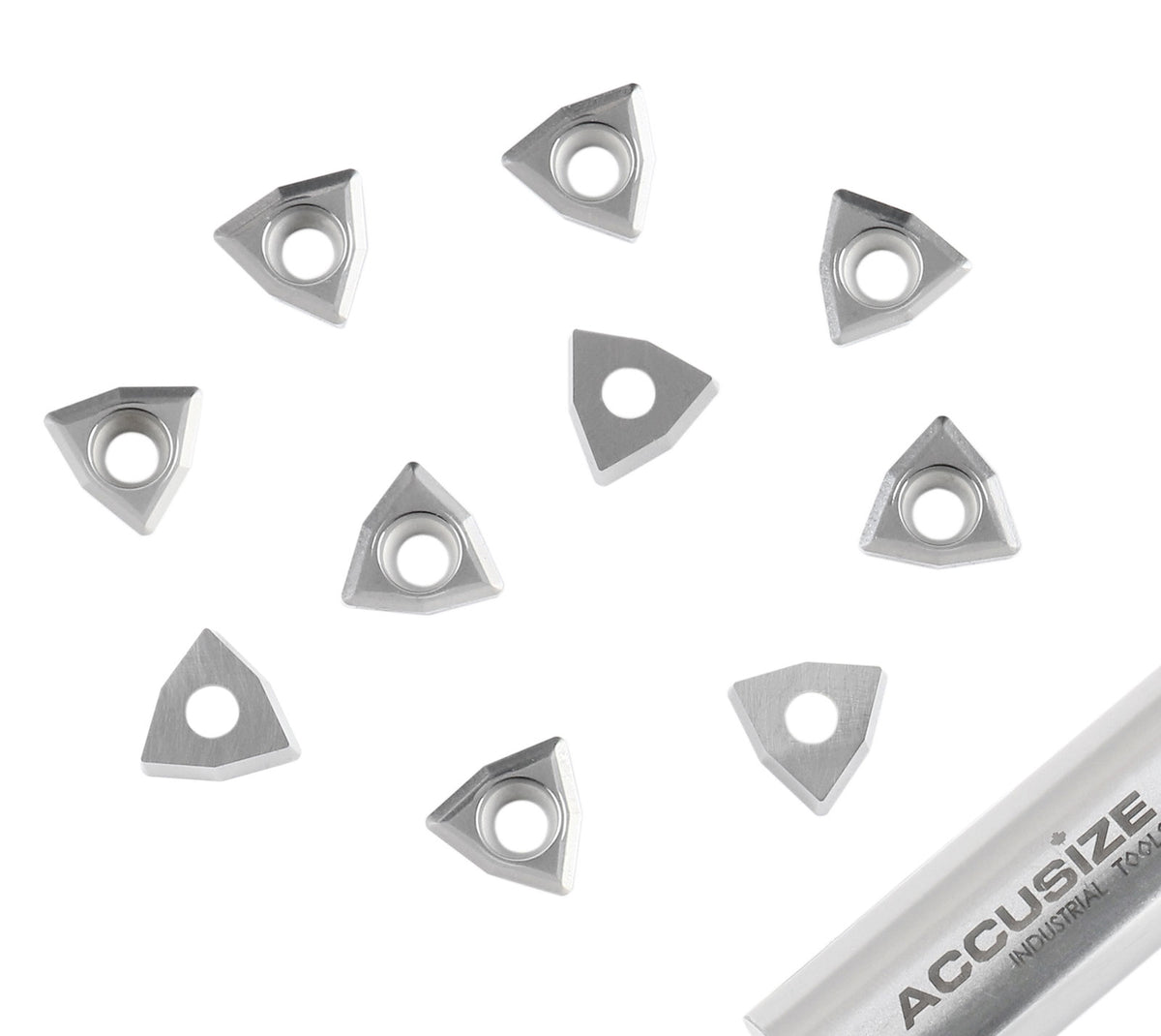 WCGT Inserts, Uncoated, Carbide, for Cutting Aluminum, 10 Pcs/Set