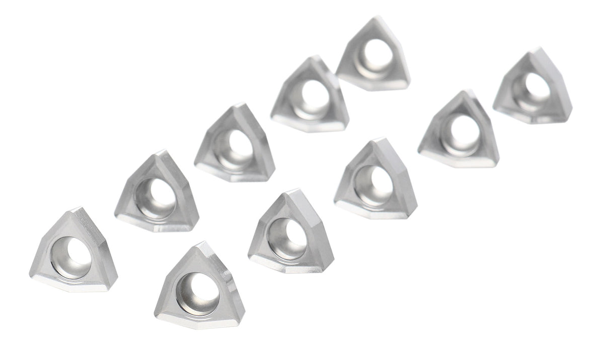 WCGT Inserts, Uncoated, Carbide, for Cutting Aluminum, 10 Pcs/Set