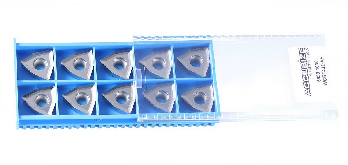 WCGT Inserts, Uncoated, Carbide, for Cutting Aluminum, 10 Pcs/Set