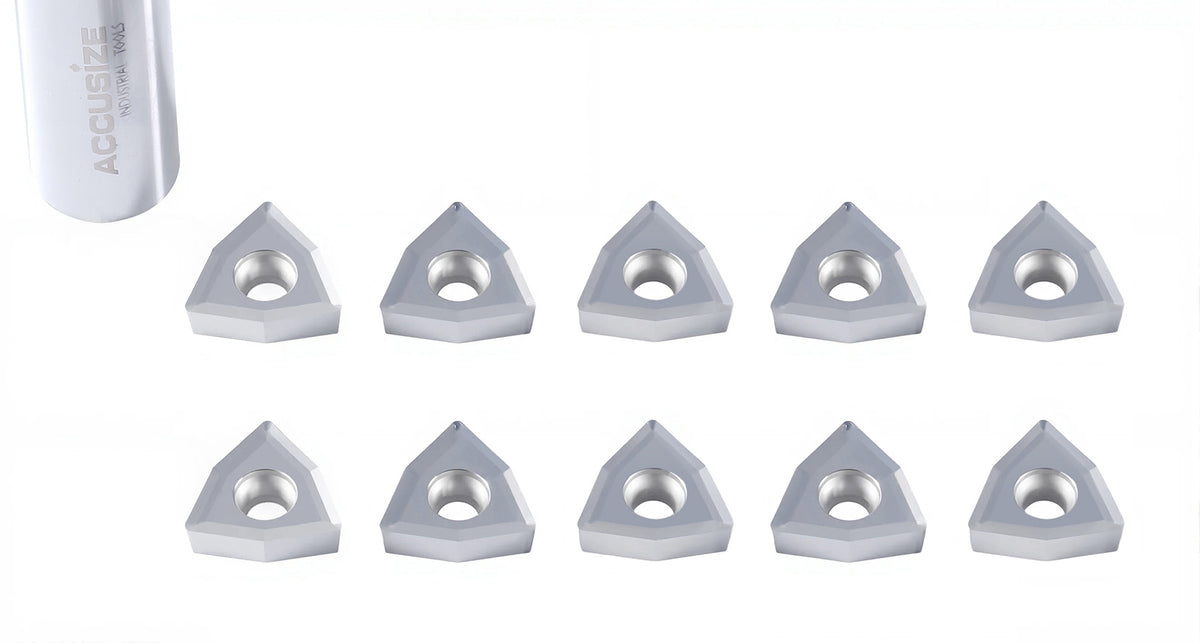 WCGT Inserts, Uncoated, Carbide, for Cutting Aluminum, 10 Pcs/Set