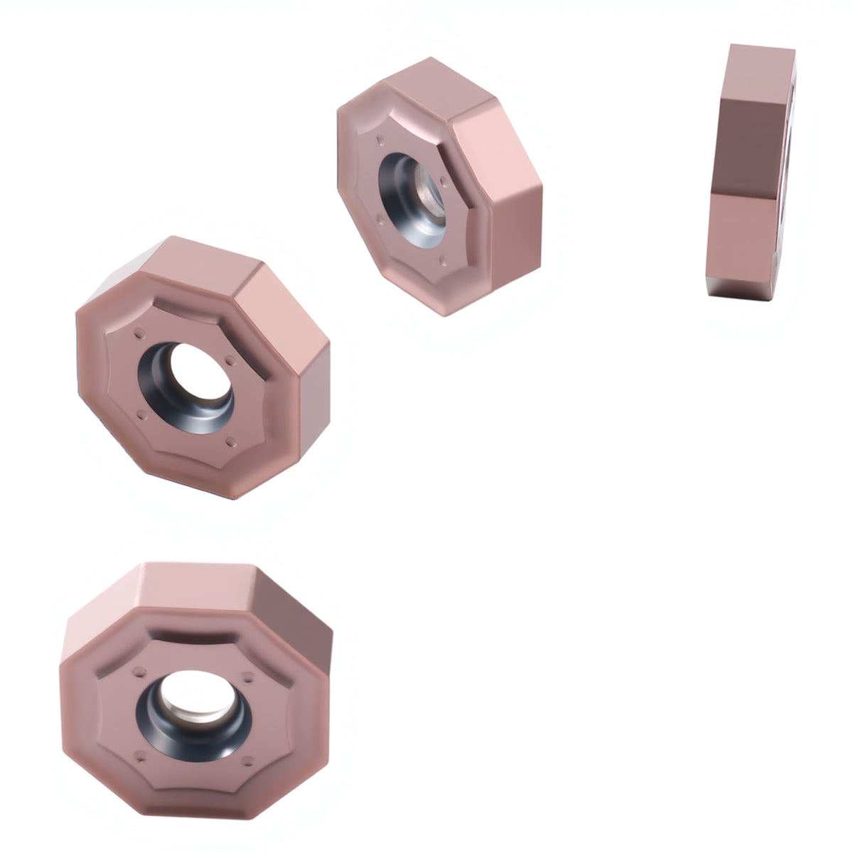 Inserts octogonaux en carbure double face ONHU080608-M, revêtement PVD