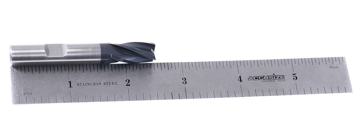 3/8 by 3/8 by 3/4 by 2-1/2'' M42 8% Cobalt Tialn Finishing End Mill, C.N.C, Centre Cutting, 6800-4041