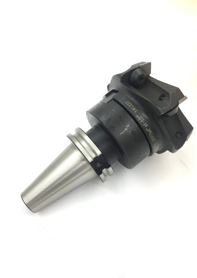 1-1/2'' Caterpillar V-Flange CAT40 Shell Mill Holder with a 4'' 75-deg Indexable Face Mill #7108-2514