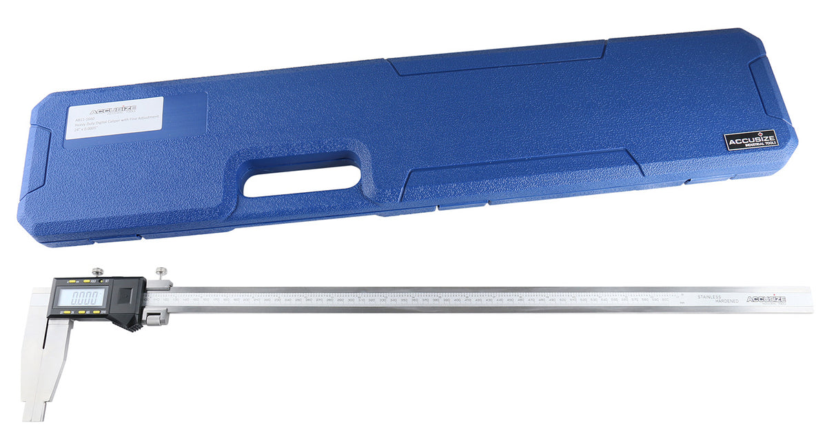 0-24''/0-600mm by 0.0005'' Heavy Duty Digital Caliper with Fine Adjustment, Ab11-1660