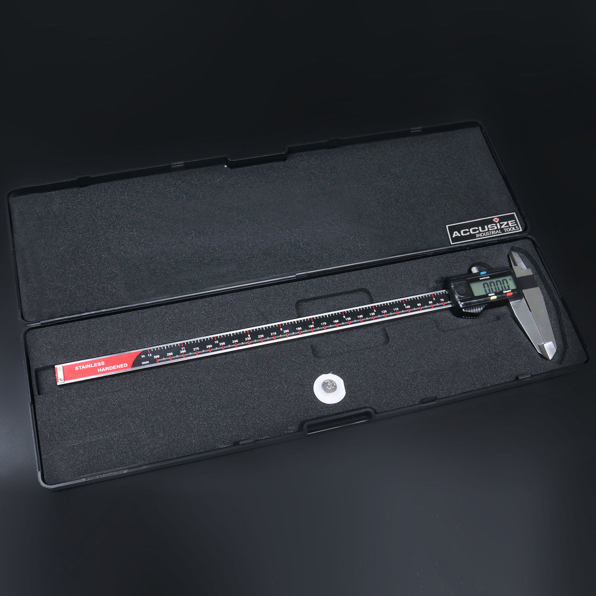 0-12'' / 0-300 mm Elctronic Digital Caliper with Extra Large Screen, Left-Hand, 0.0005''/0.01 mm Resolution, Ab11-L112