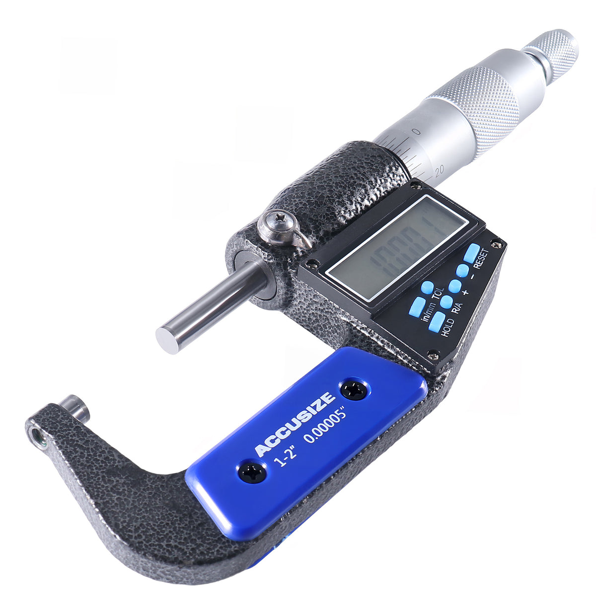 1-2''/25-50 mm by 0.00005''/0.001 mm 7-Key Electronic Digital Micrometer, Water Proof, Ac21-2022