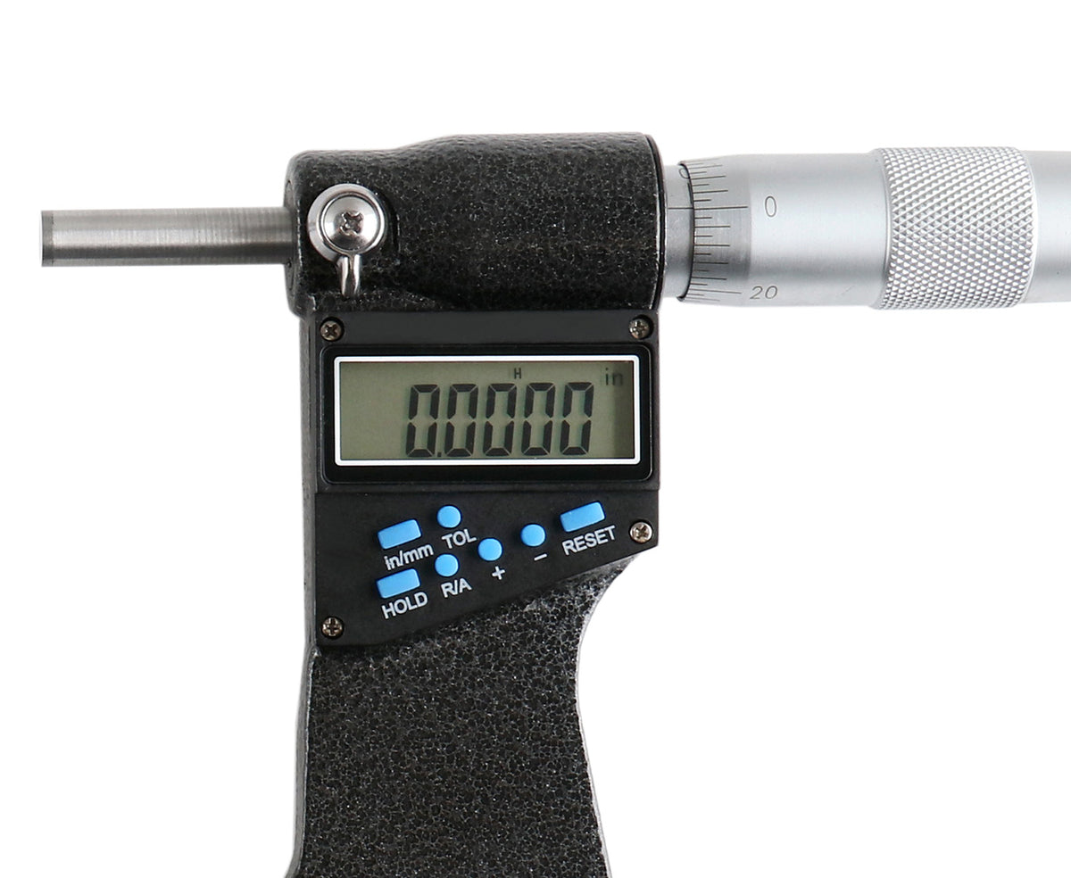 5-6''/125-150 mm 7 Keys Electronic Digital Outside Micrometers, 0.00005'' Or 0.001 mm Resolution, Ac21-6022