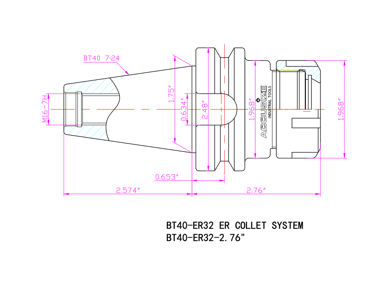 Systèmes de pince ER avec tiges CAT40 ou BT40