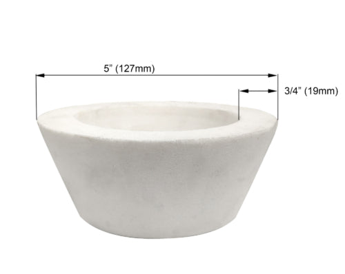 Cuttermasters 5″ 11A2 Cup, White Aluminum Oxide, 80 Grit with 3/4″ Face