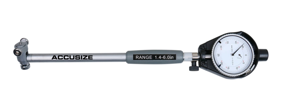 0-6" 6 Ultra-Precision M-Type Outside Micrometers plus 1 pc Dial Bore Gauge, 1.4-6" X 0.0005" Graduation Interval, EG00-0906+EE20-1406