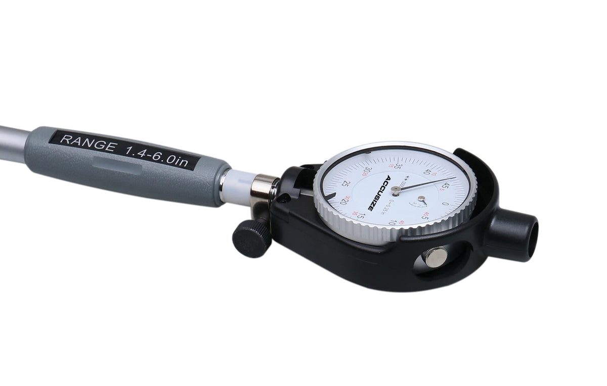 0-6" 6 Ultra-Precision M-Type Outside Micrometers plus 1 pc Dial Bore Gauge, 1.4-6" X 0.0005" Graduation Interval, EG00-0906+EE20-1406