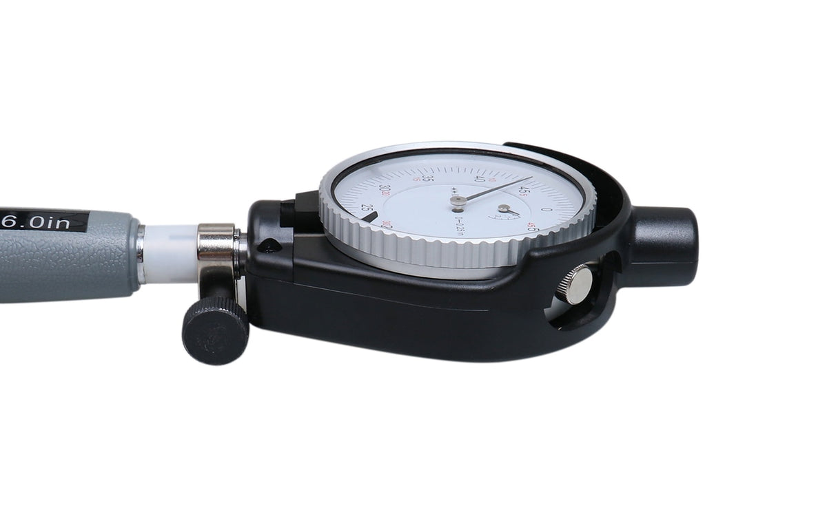 0-6" 6 Ultra-Precision M-Type Outside Micrometers plus 1 pc Dial Bore Gauge, 1.4-6" X 0.0005" Graduation Interval, EG00-0906+EE20-1406