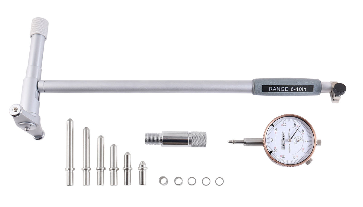 6-10'' by 0.0005'' Dial Bore Gauge Set, 6'' Stem Length, Ee20-5010