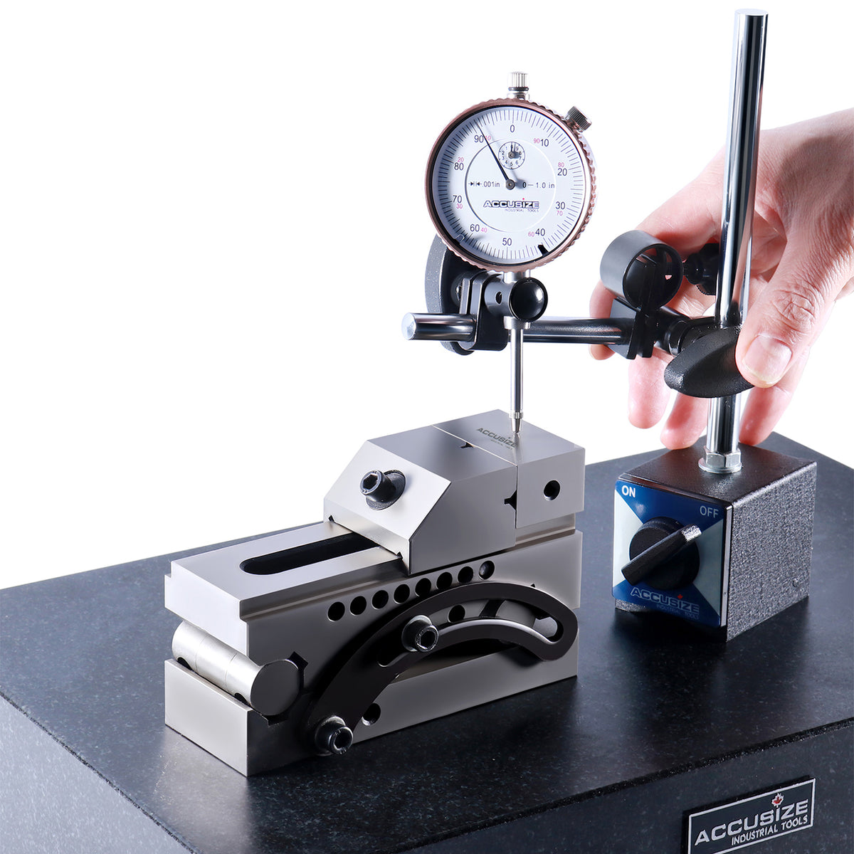 0-1'' by 0.001'' Dial Indicator with Magnetic Base Set, 60 Kg Capacity, Eg00-1038