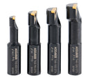 3/4" 4pc Indexable Stubby Length Boring Bar Set, w/Carbide TiN Coated TCMT Inserts and Extra Screws, EJ99-2180