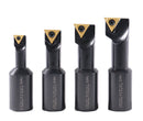 1" 4pc Indexable Stubby Length Boring Bar Set, w/Carbide TiN Coated TCMT Inserts and Extra Screws, EJ99-2182