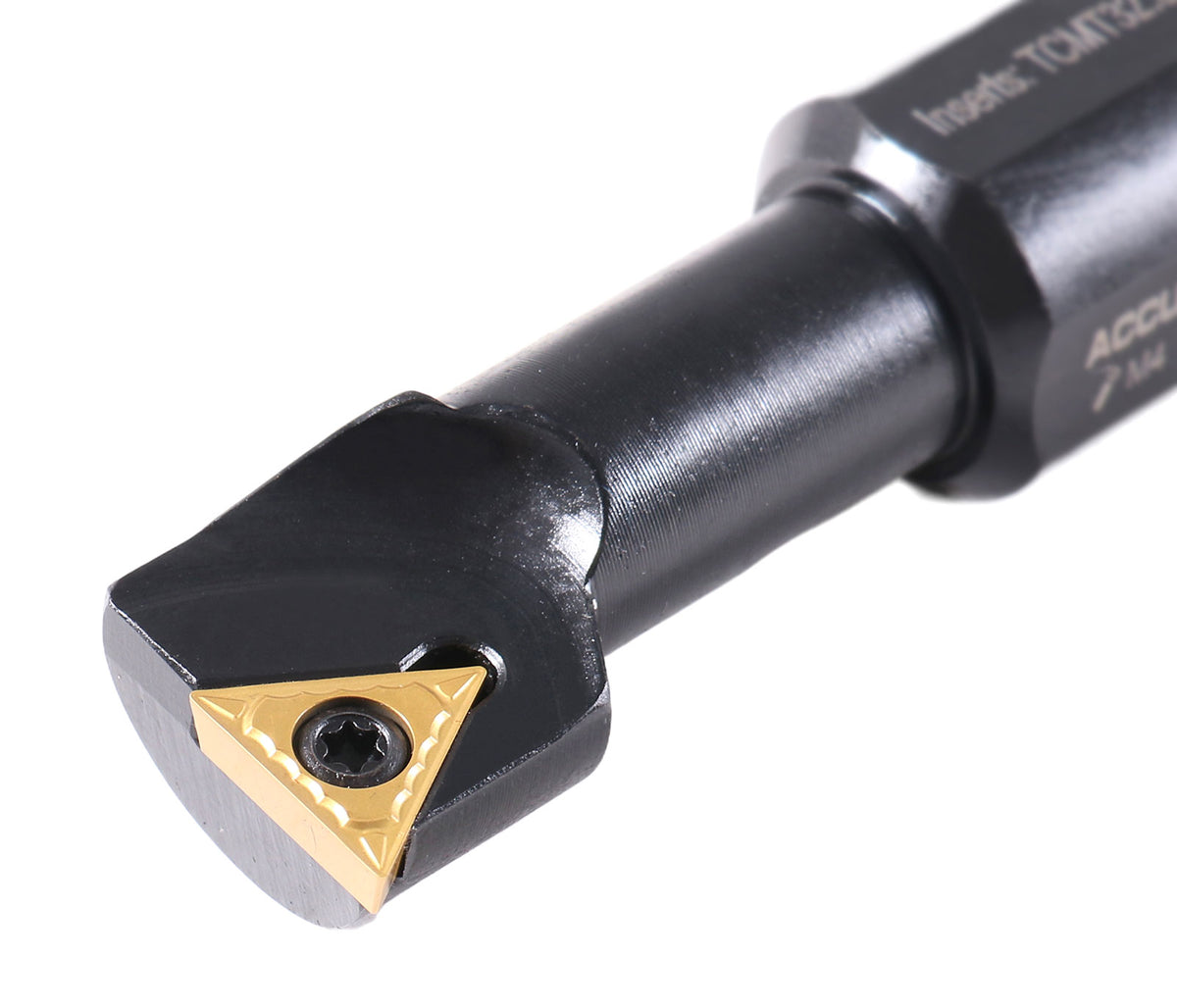 1" 4pc Indexable Stubby Length Boring Bar Set, w/Carbide TiN Coated TCMT Inserts and Extra Screws, EJ99-2182