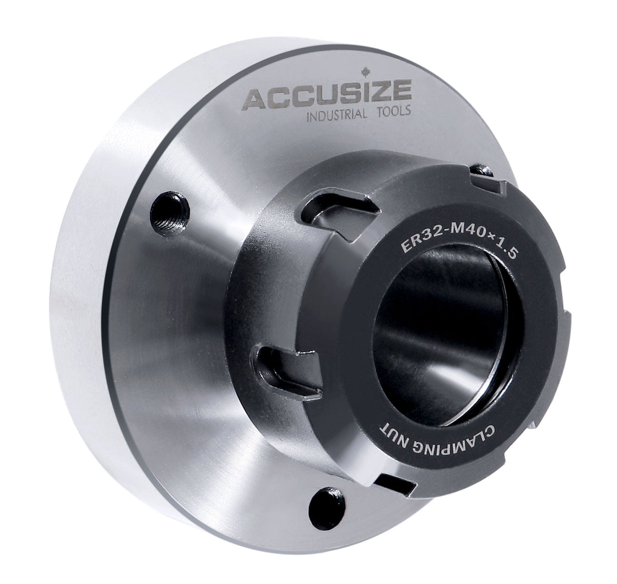 Er 32 Collet Chuck, 3.149" / 80mm Diameter Baseplate, 0.0016" Concentricity Backplate, Base Code I, Er32-0080
