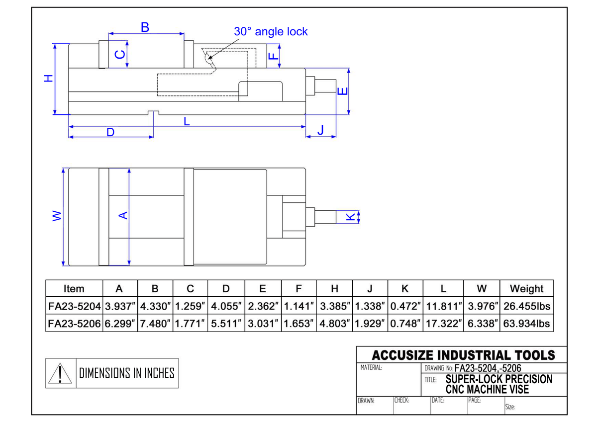 3'', 4'', 6'' Super-Lock Precision C.N.C. Machine Vise 0.0002 Inch