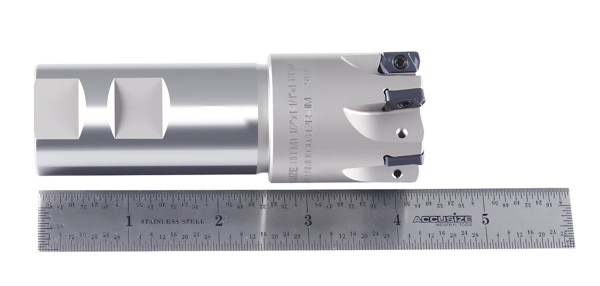 HFEM High Feed Indexable End Mills with Carbide, TiAlN Coated LNMU030312R Inserts