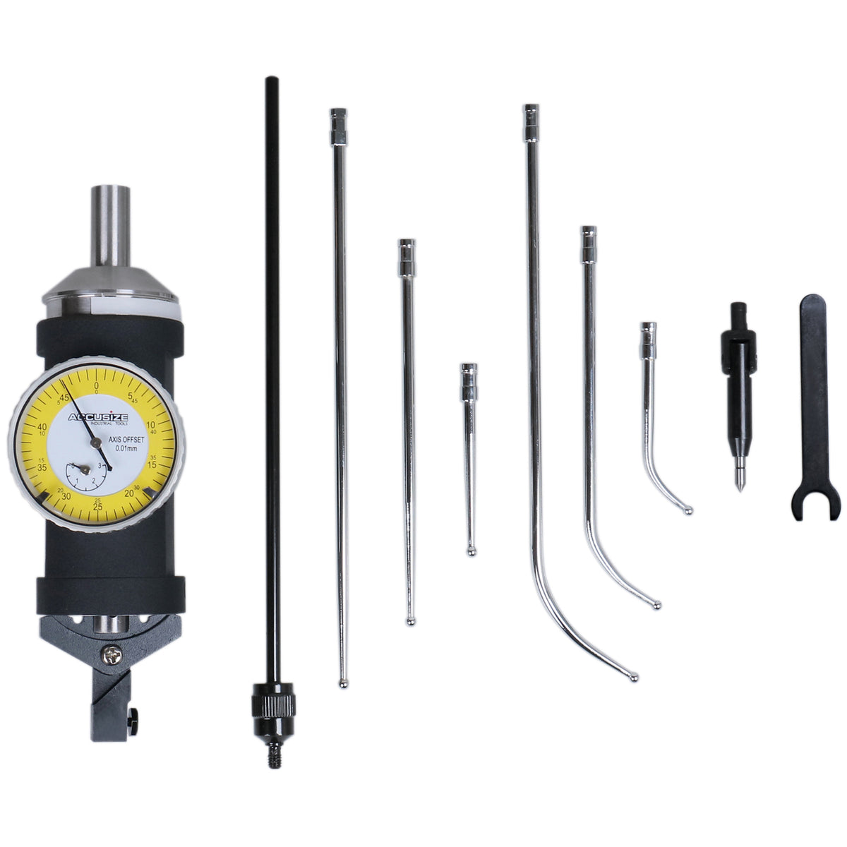 Accusize Co-Ax Indicator, Coaxial, 0-3 mm, Yellow Dial Face, JD21-0002