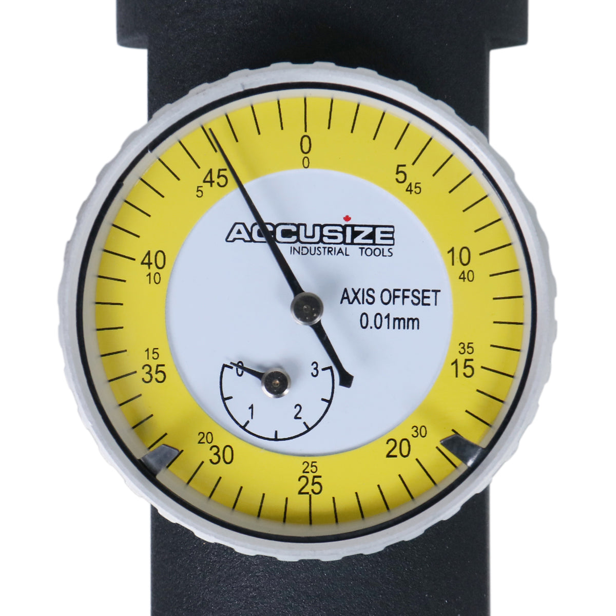 Accusize Co-Ax Indicator, Coaxial, 0-3 mm, Yellow Dial Face, JD21-0002
