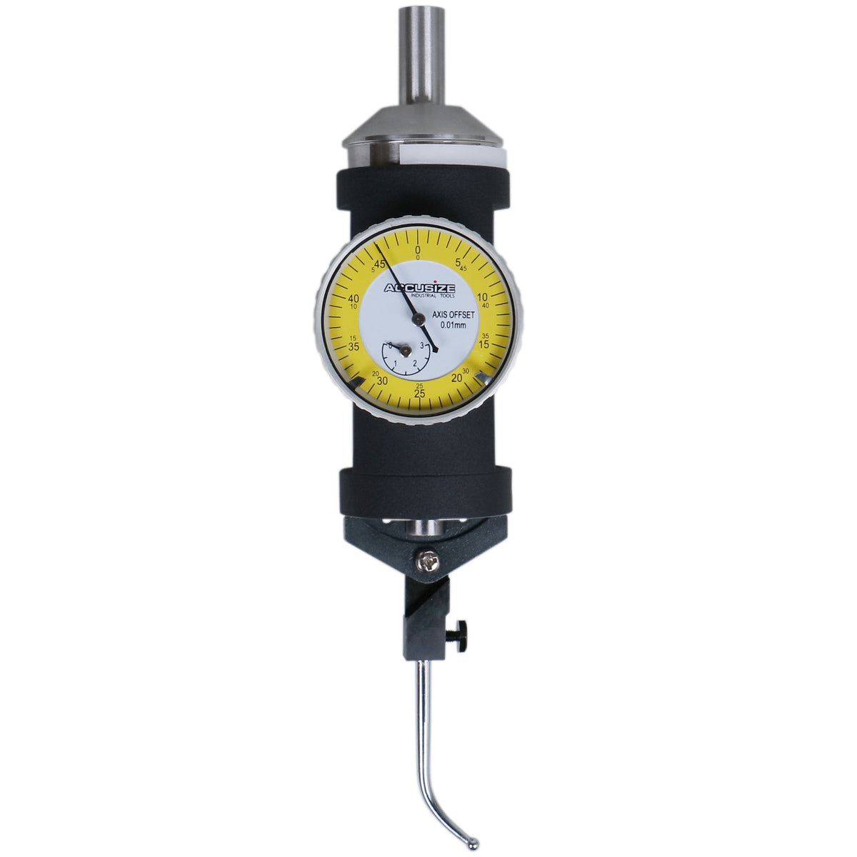 Accusize Co-Ax Indicator, Coaxial, 0-3 mm, Yellow Dial Face, JD21-0002