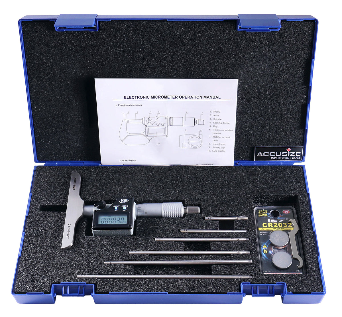 0-6'' Electronic Depth Micrometer with 4'' Base, P103-0178