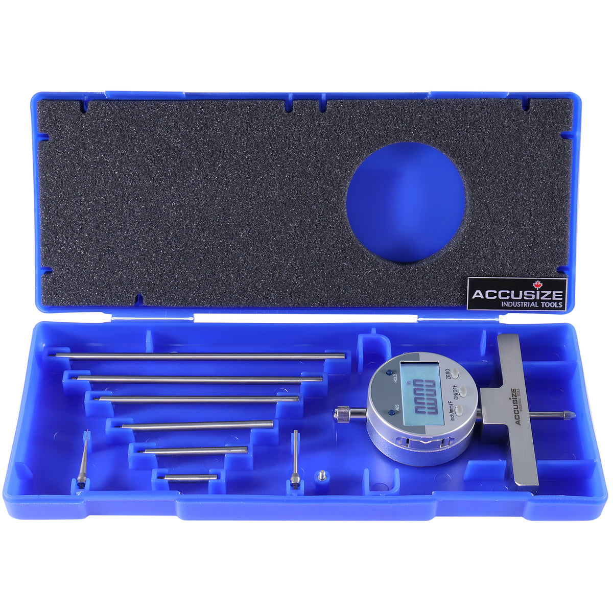 Accusize 0-22 in Digital Depth Gauge with Small-Hole Points, P103-0188