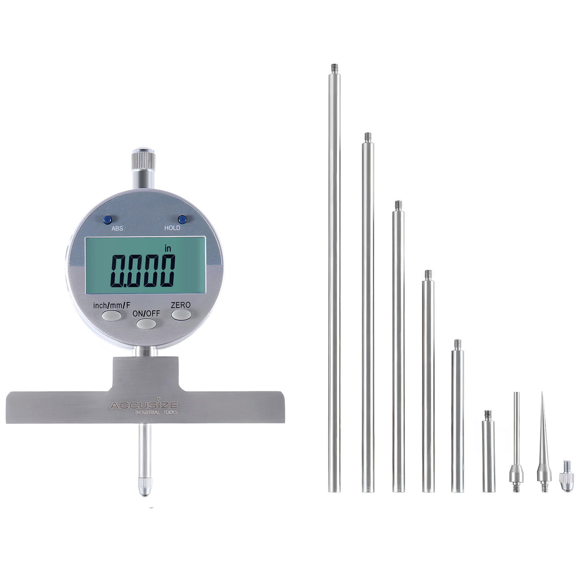 Accusize 0-22 in Digital Depth Gauge with Small-Hole Points, P103-0188