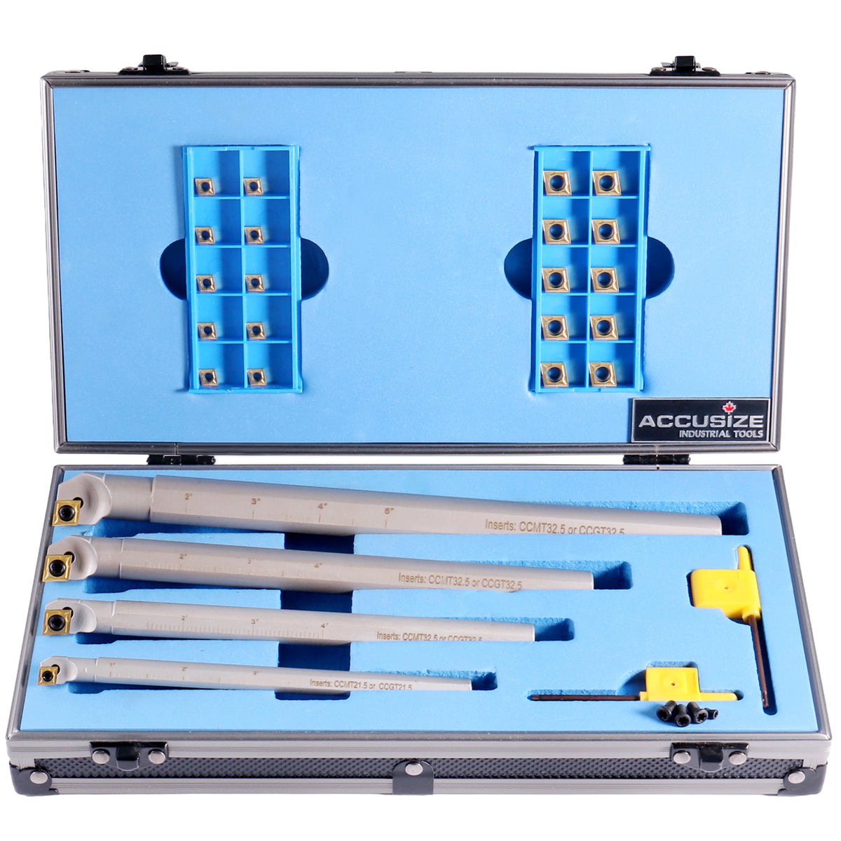 Accusize Sclcr Indexable Boring Bar Set, 3/8", 1/2", 5/8", 3/4" for Steel