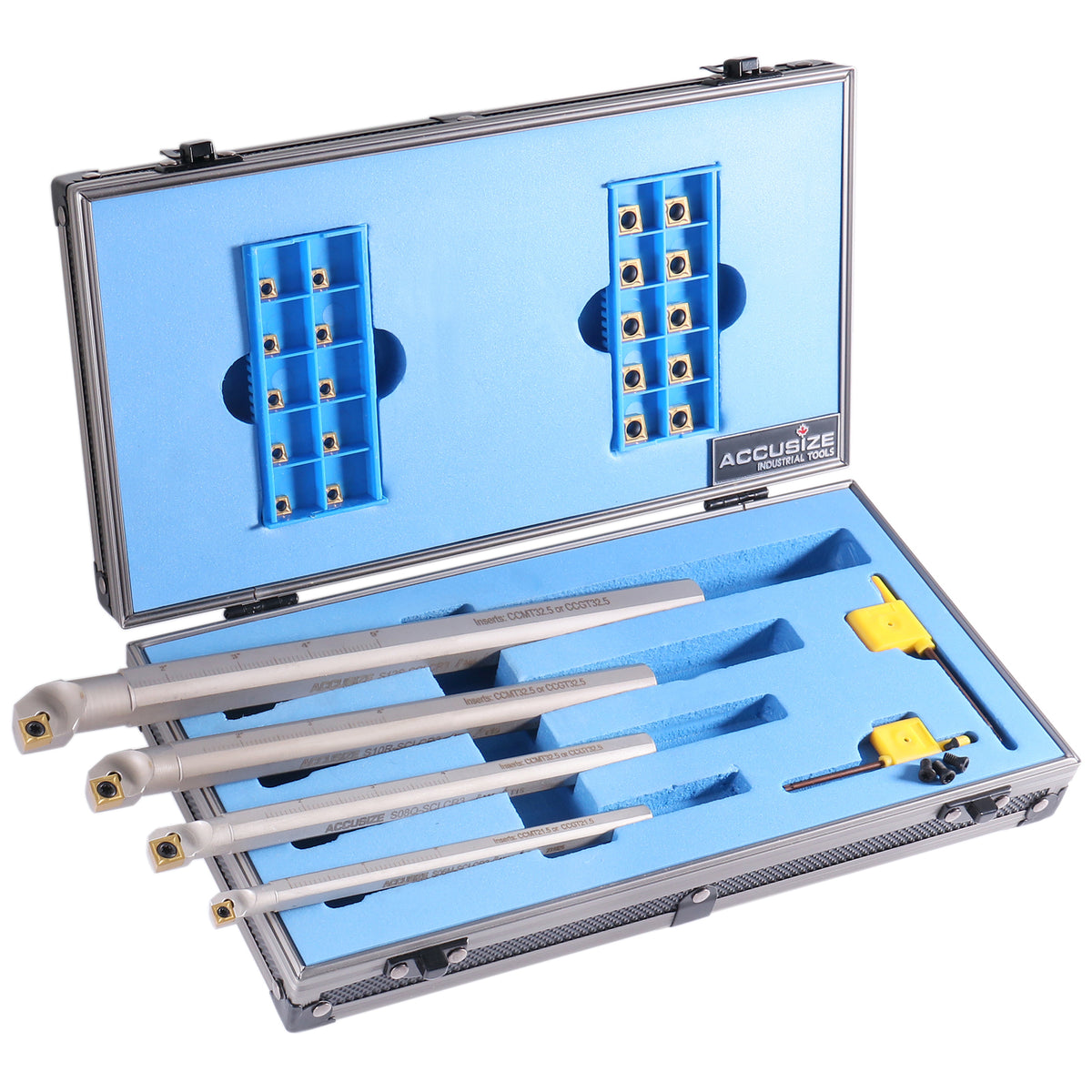 Accusize Sclcr Indexable Boring Bar Set, 3/8", 1/2", 5/8", 3/4" for Steel