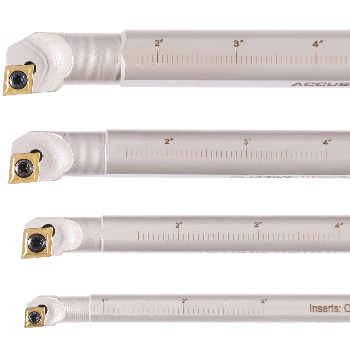 Accusize Sclcr Indexable Boring Bar Set, 3/8", 1/2", 5/8", 3/4" for Steel
