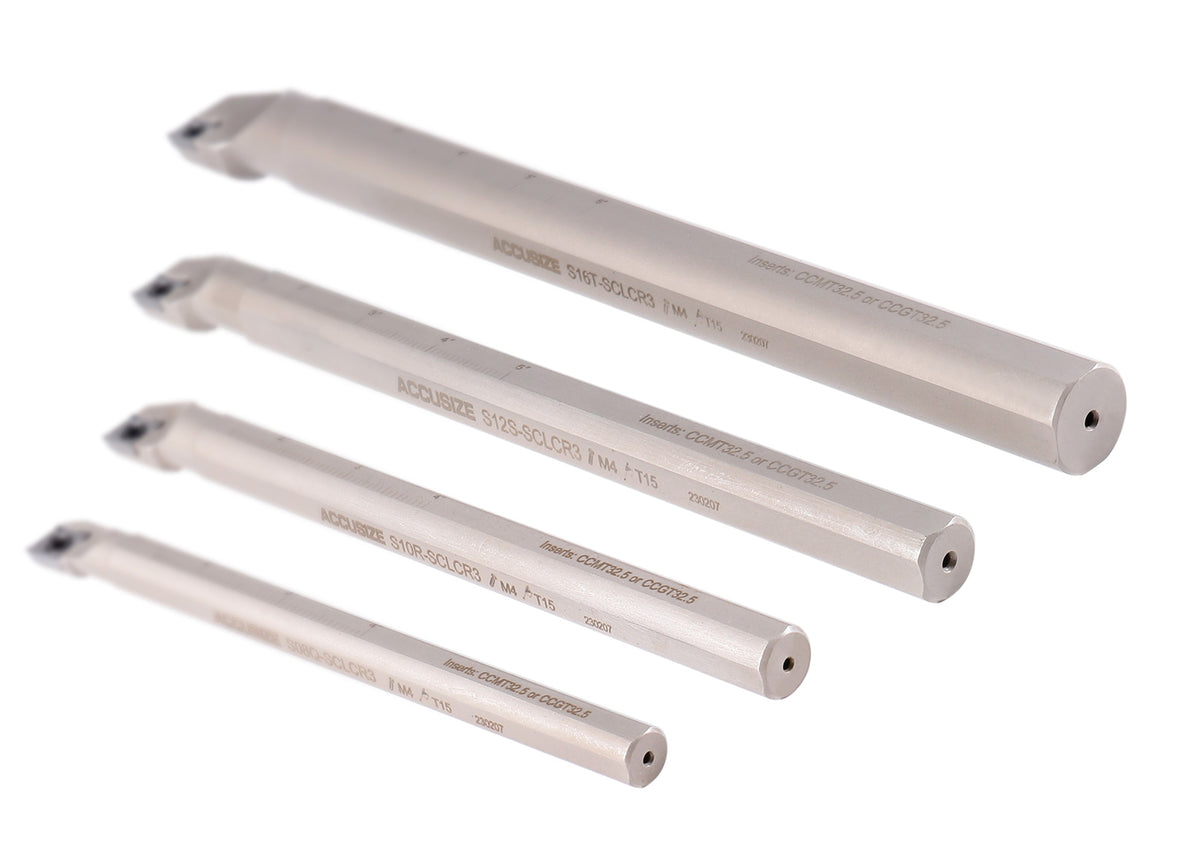 4 Pc Sclcr Indexable Boring Bar Set with 14 Pcs Ccgt32.51 (Akh01) Inserts, Right Hand, for Cutting Aluminum, P252-S528