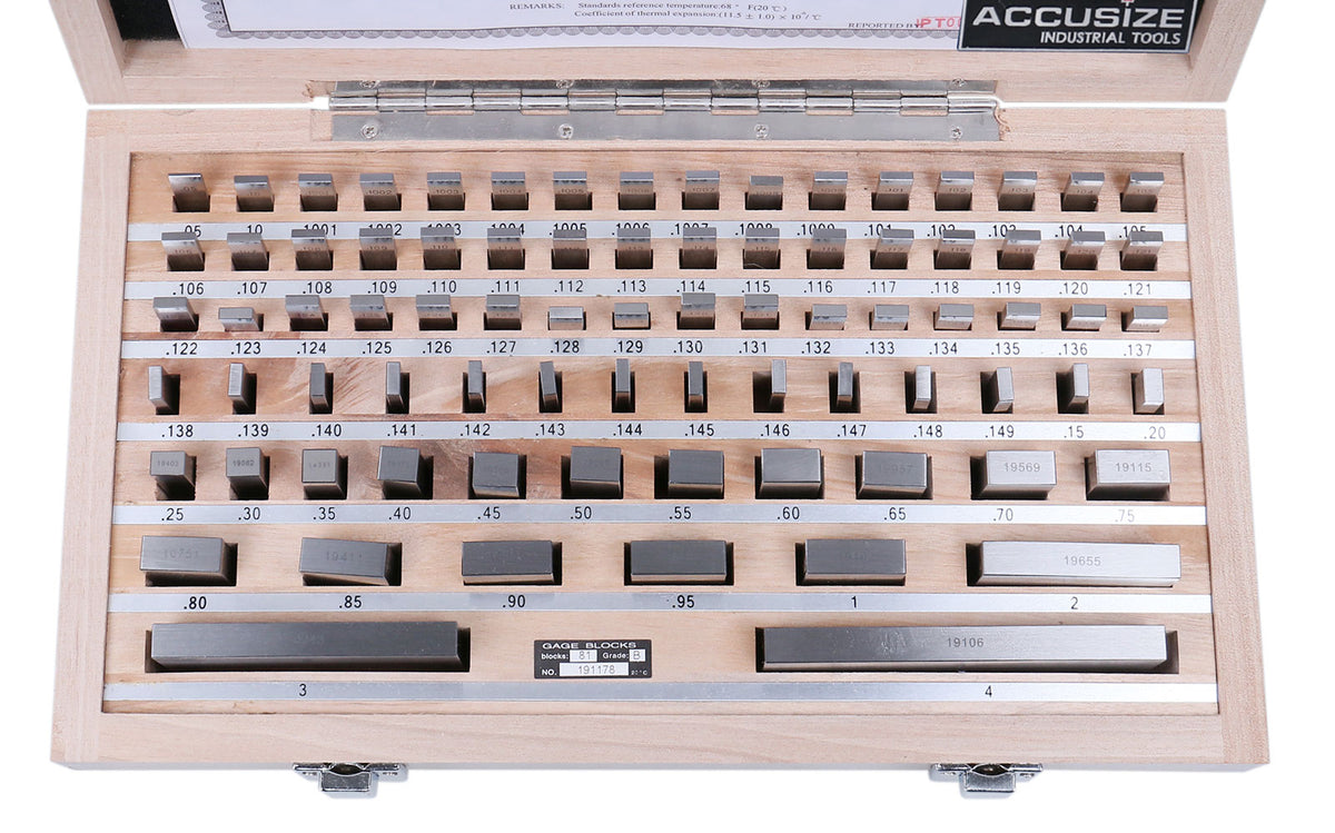 81 Pcs Steel Gauge Block Set, Grade B, P900-S581