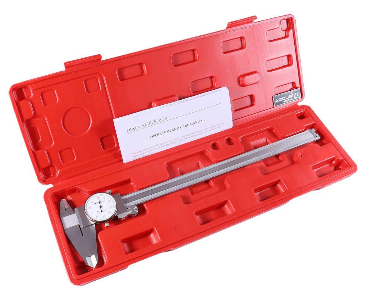 0-12 inch by 0.001 inch Precision Dial Caliper, Stainless Steel, in Fitted Box, P920-S212