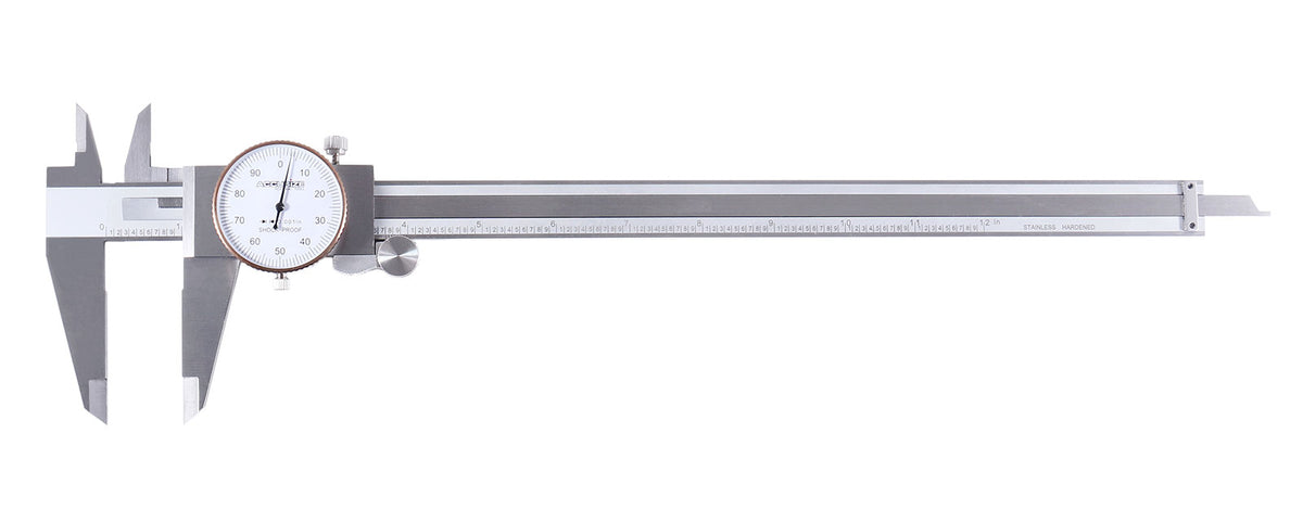 0-12 inch by 0.001 inch Precision Dial Caliper, Stainless Steel, in Fitted Box, P920-S212