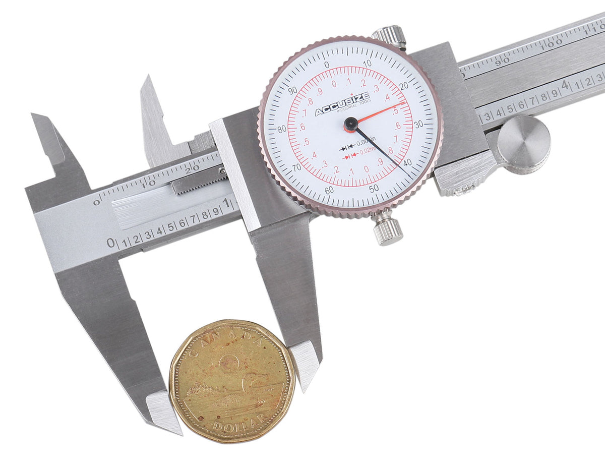 0-6''/0-150 mm by 0.001''/0.02 mm Inch/Metric Dual Needle Precision Dial Caliper Stainless Steel, P920-S236